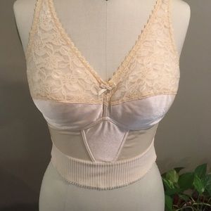 [Almost U] Beige Longline Bra w/ Cup Form Opening